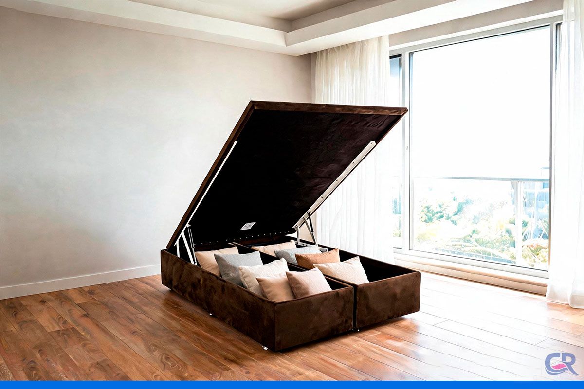 Cama Box Baú Ortobom Light Physical Suede Brown Cama Box Baú Ortobom Light Physical Suede Brown