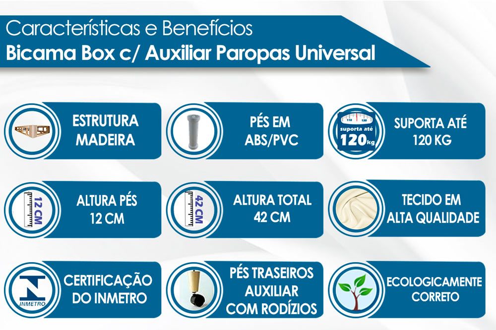 Cama Box c/Auxiliar Paropas Sommier White Cama Box c/Auxiliar Paropas Sommier White