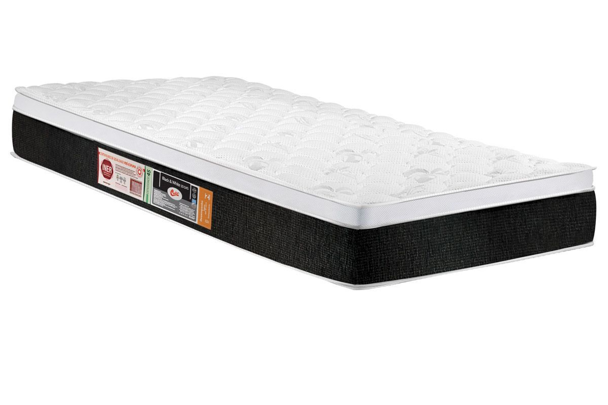 Colchão D45 Castor Black White One FaceSolteiro - 78x188x23 Colchão D45 Castor Black White One FaceSolteiro - 78x188x23
