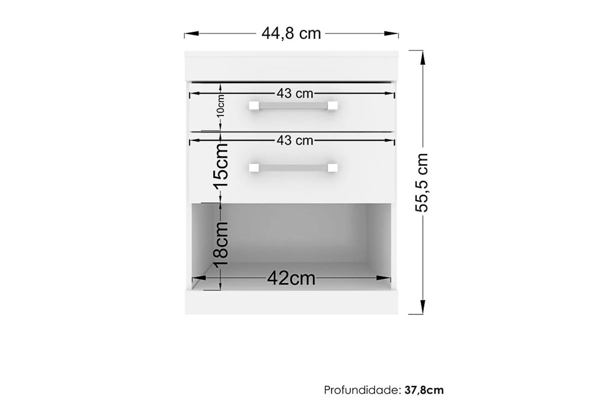 Mesa Cabeceira Plus c/2 Gavs S. Andirá