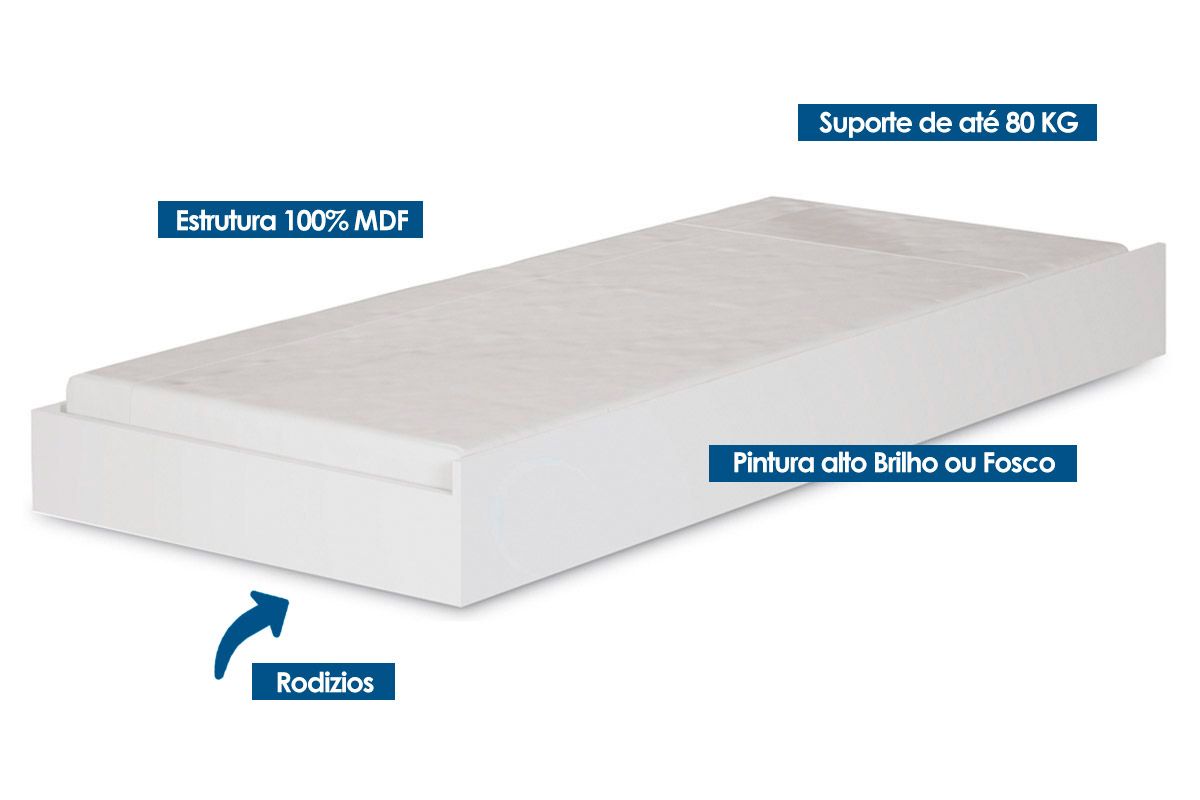 Cama Auxiliar Solteiro Star S. Andirá Cama Auxiliar Solteiro Star S. Andirá