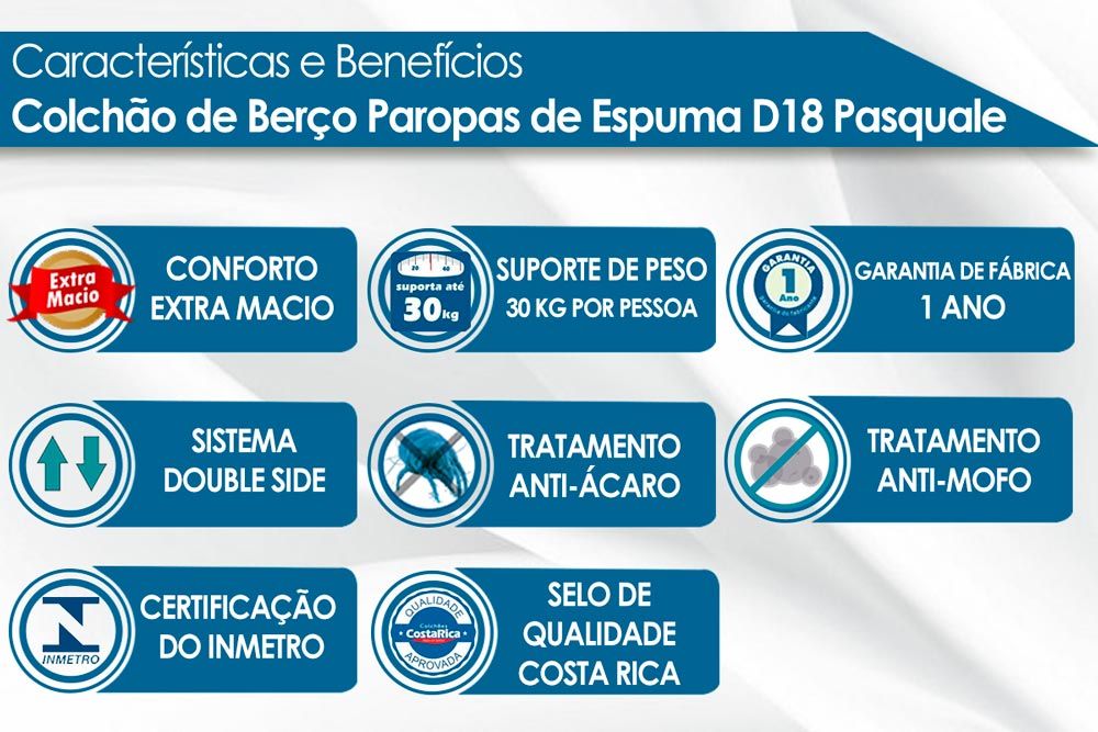Colchão Paropas D18 Pasquale Anti-Refluxo Colchão Paropas D18 Pasquale Anti-Refluxo