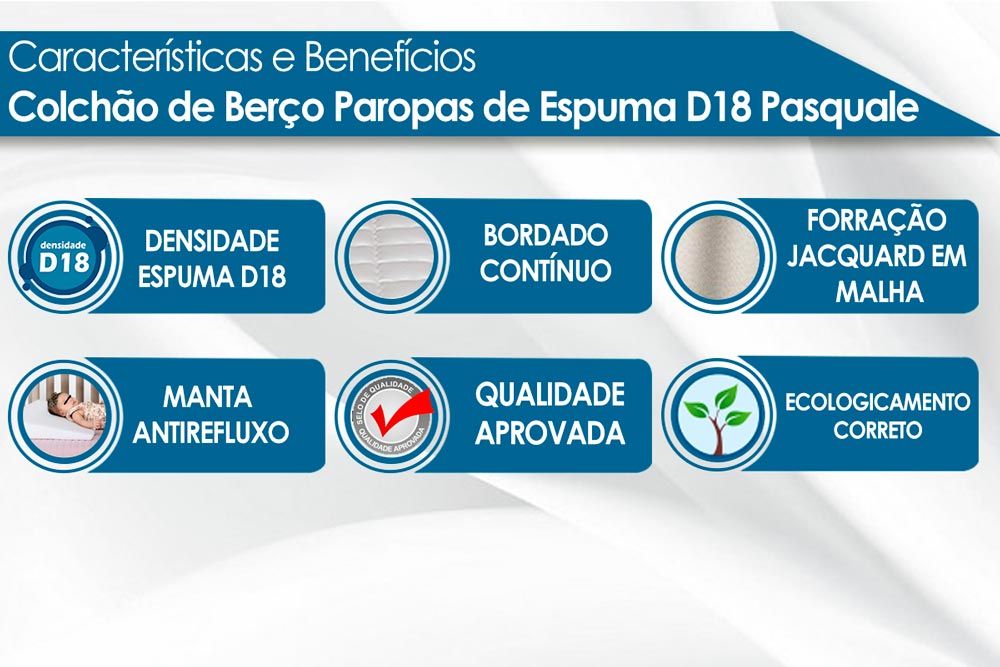 Colchão Paropas D18 Pasquale Anti-Refluxo Colchão Paropas D18 Pasquale Anti-Refluxo