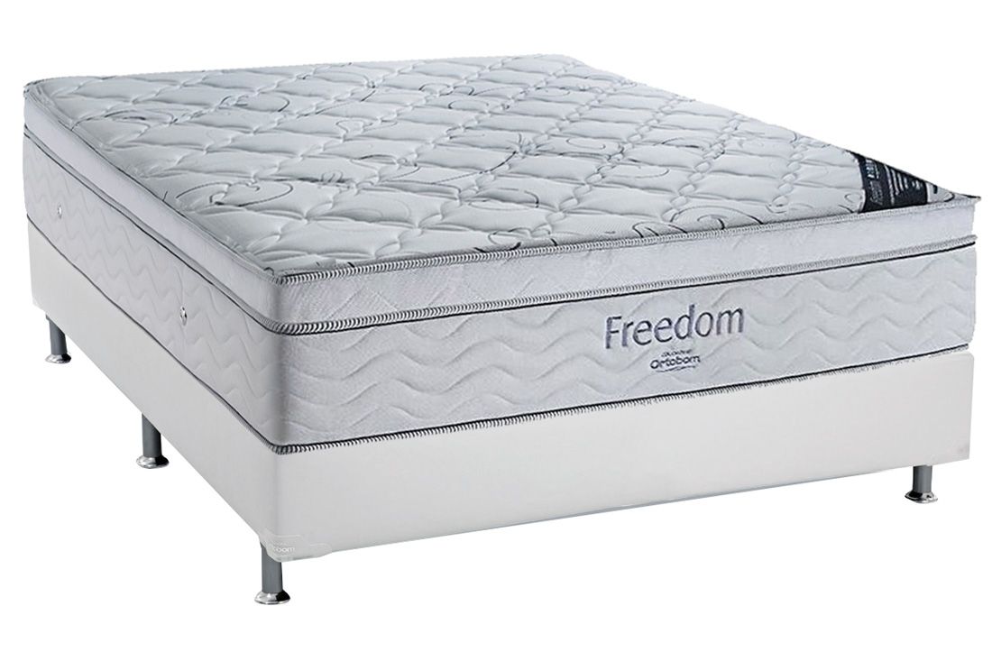 Cama Box CRC +Colchão Molas Freedom Ortobom