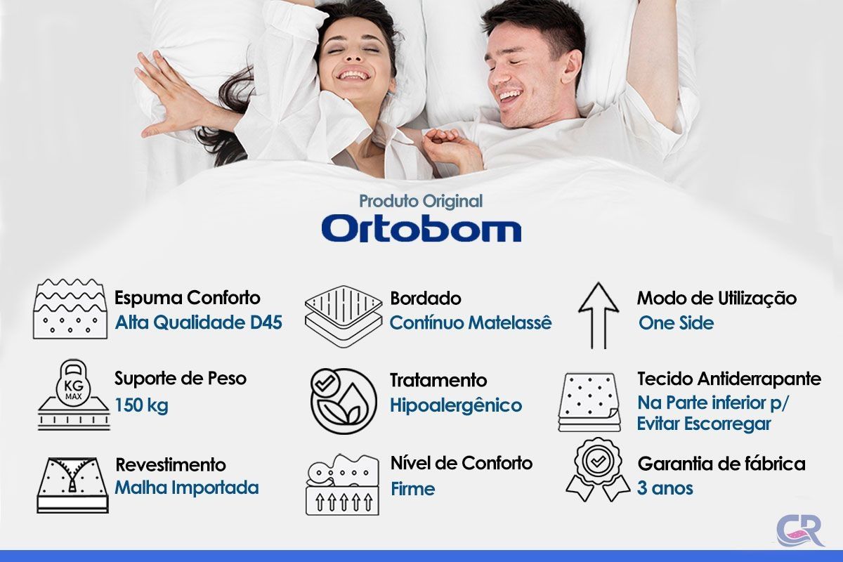 Cama Box CRC +Colchão Espuma D45 High Foam Ortobom