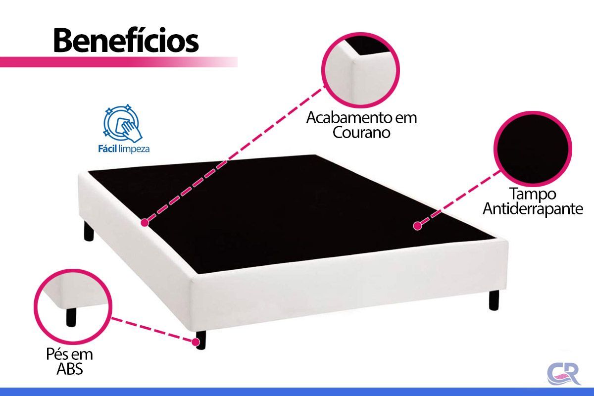 Cama Box CRC +Colchão Espuma D33 Sleep Max Castor