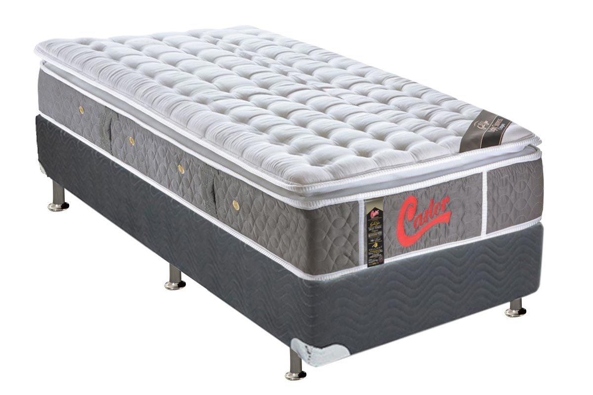 Cama Box CRC +Colchão Molas Light Stress Castor