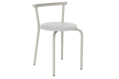 Banqueta Sala de Jantar 105 Kit 2 Un - Carraro - Prata/Courano Branco