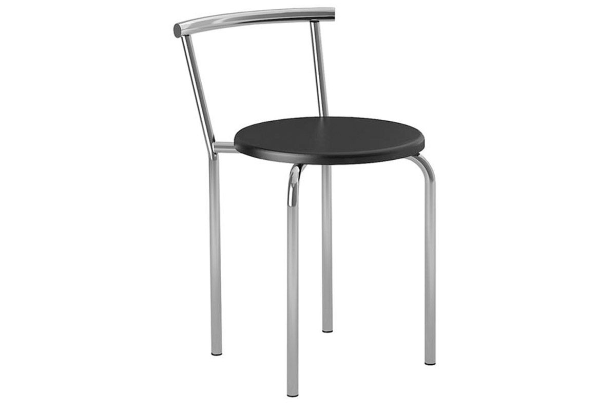 Banqueta Sala de Jantar 105 Aço Kit 2Un CarraroCromada/Corano Preto