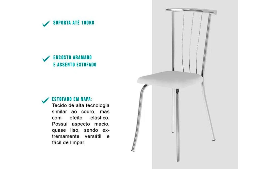 Cadeira Jantar 154 Aço Kit 2Un Carraro Cadeira Jantar 154 Aço Kit 2Un Carraro