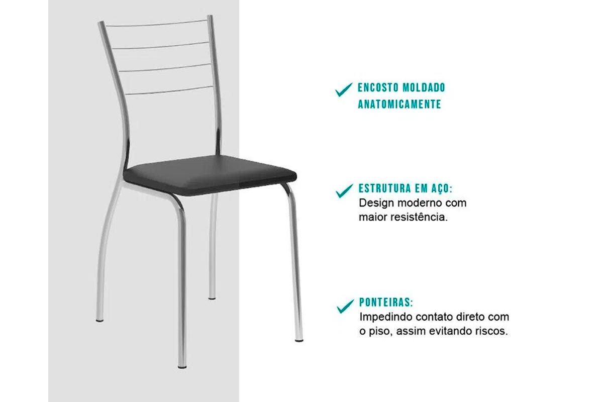 Cadeira Jantar 1700 Kit Aço 2Un Carraro Cadeira Jantar 1700 Kit Aço 2Un Carraro