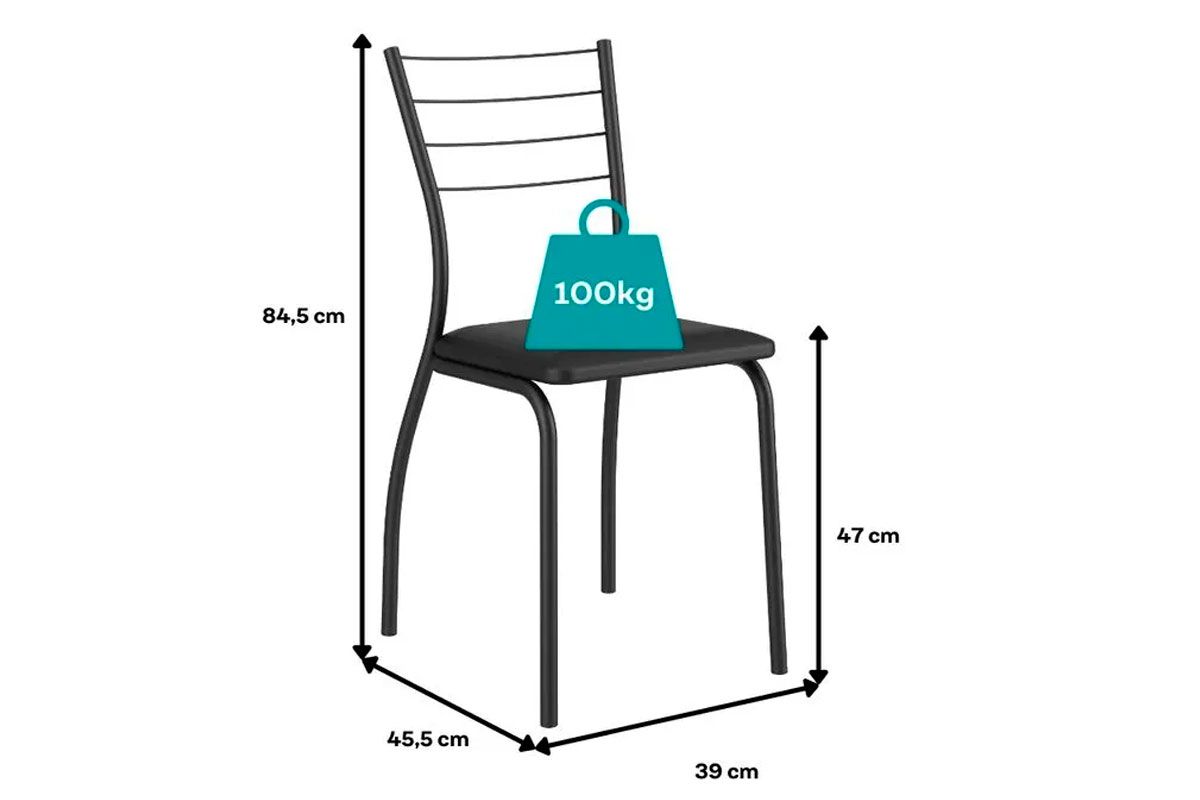 Cadeira Jantar 1700 Kit Aço 2Un Carraro Cadeira Jantar 1700 Kit Aço 2Un Carraro