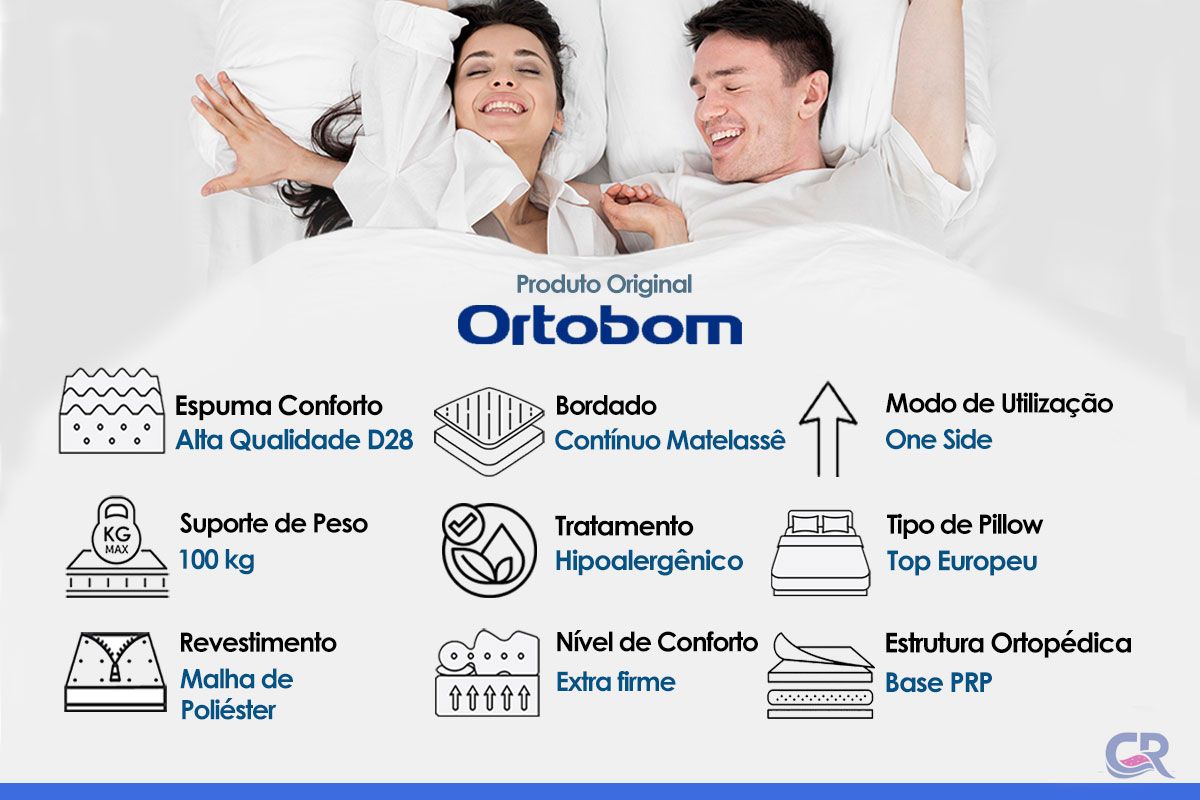 Cama Box CRC +Colchão Ortopédico Light Ortobom