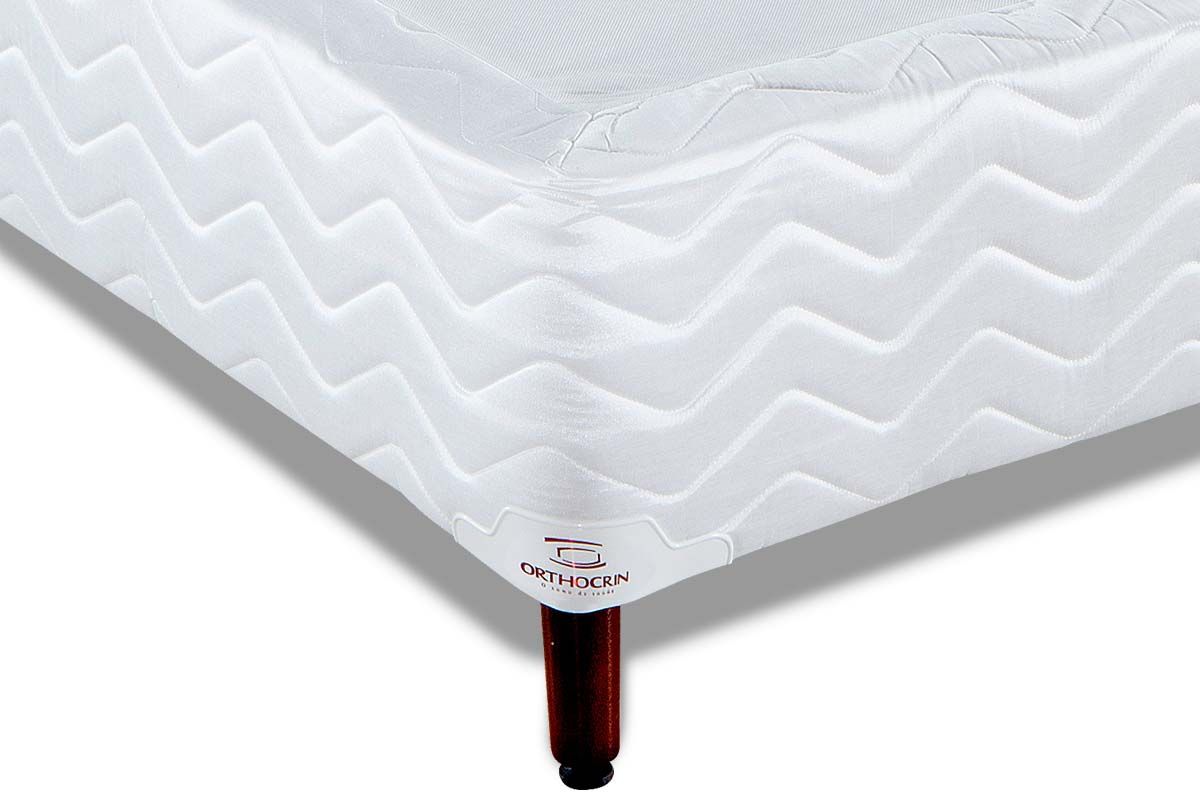 Cama Box Base Sommier Plus Bordado White - Orthocrin