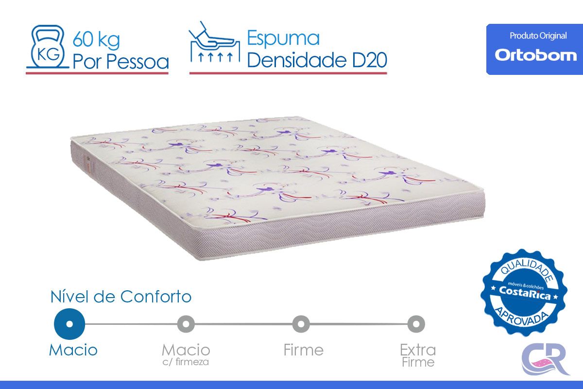 Colchão D20 Ortobom Physical Resistente Liso