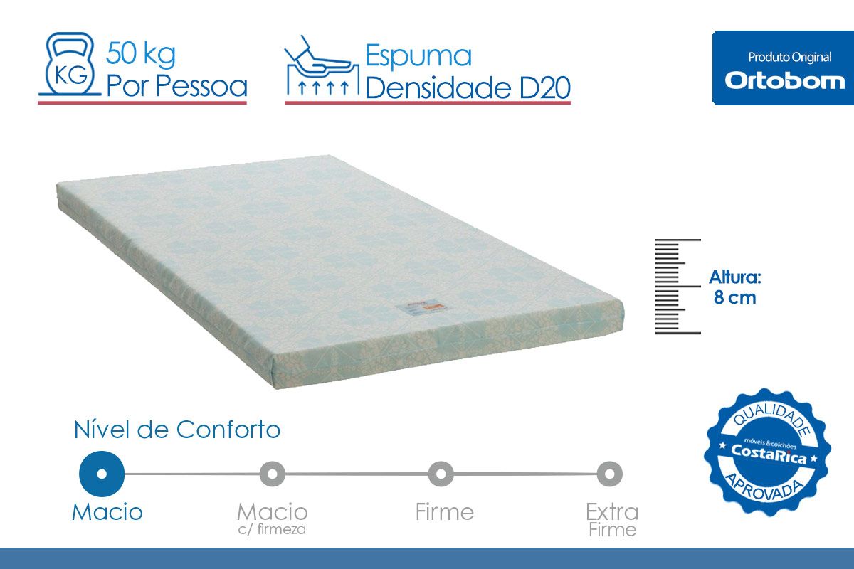 Colchonete D20 Multiuso Camping Visita Ortobom