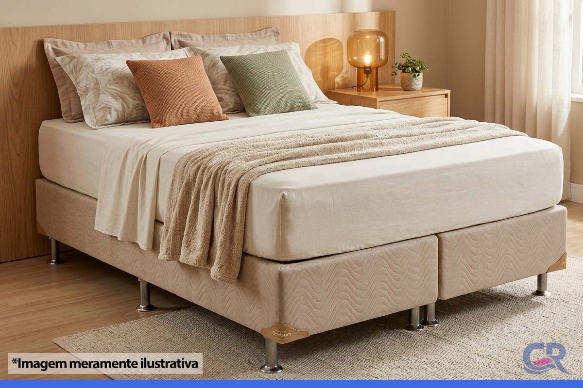 Cama Box Ortobom Suede Clean Cama Box Ortobom Suede Clean