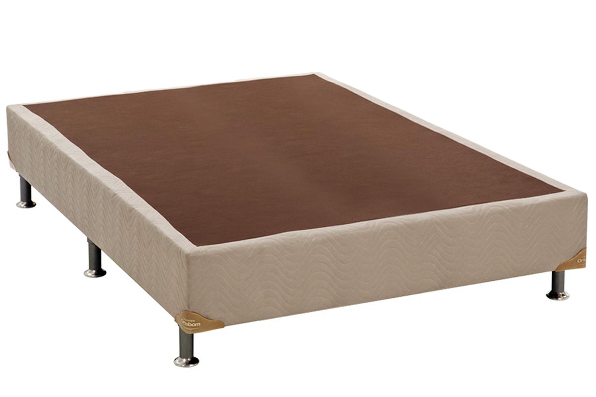 Cama Box Base Americana Suede Clean - OrtobomCama Box Casal Inteiriço - 1,38x1,88x0,23 - Sem Colchão