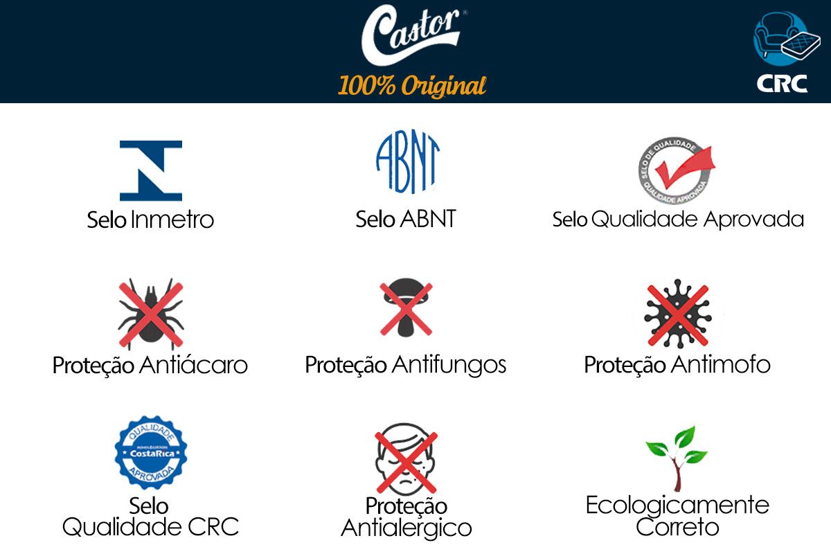 Colchão Molas Ensacadas Castor Híbrido Class Colchão Molas Ensacadas Castor Híbrido Class