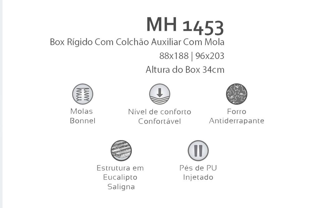 Cama Box c/Auxiliar Herval MH1453 White
