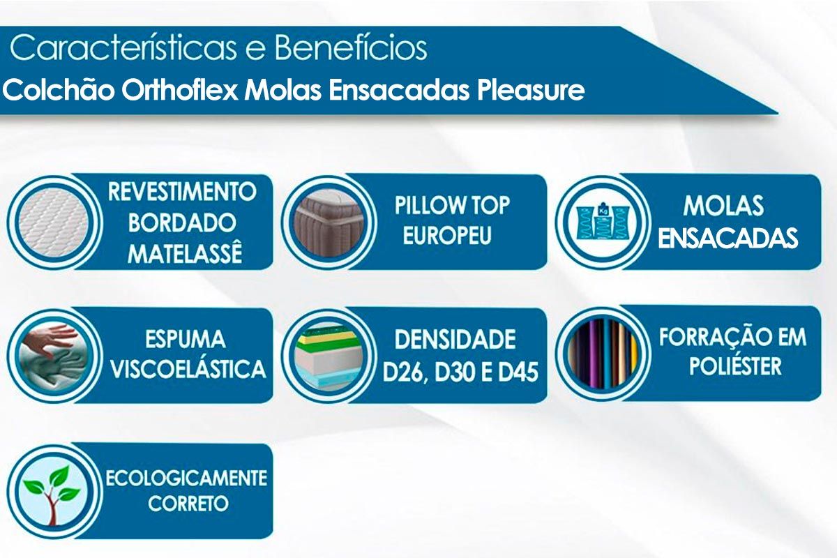 Colchão Molas Ensacadas Orthoflex Pleasure Colchão Molas Ensacadas Orthoflex Pleasure