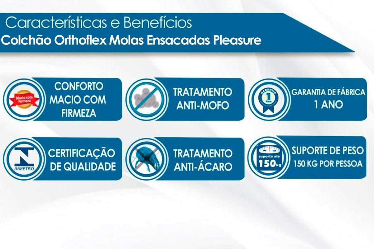 Colchão Molas Ensacadas Orthoflex Pleasure Colchão Molas Ensacadas Orthoflex Pleasure