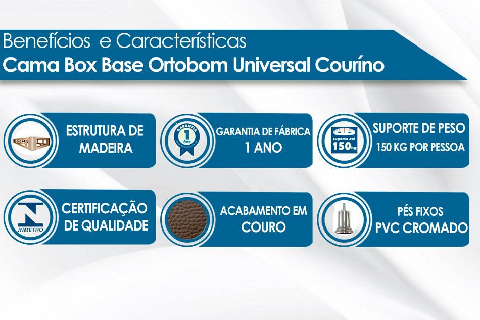 Cama Box Base Americana Courano Nero Black - Ortobom