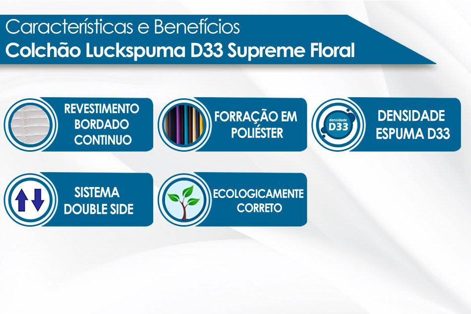 Cama Box CRC +Colchão Espuma D33 Supreme Luckspuma