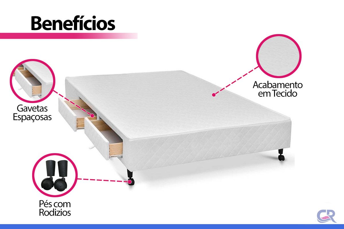 Cama Box Castor Poli White