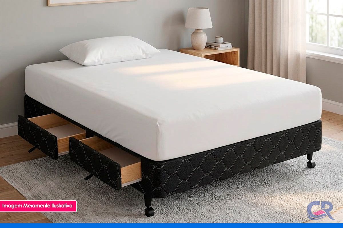 Cama Box Castor Poli Black Cama Box Castor Poli Black