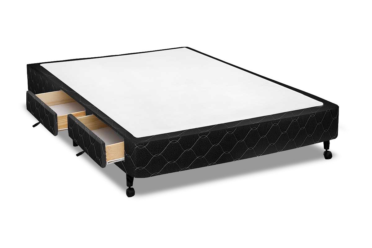 Cama Box Castor Poli Black4 Gavetas Viúva - 128x188x27 Cama Box Castor Poli Black4 Gavetas Viúva - 128x188x27
