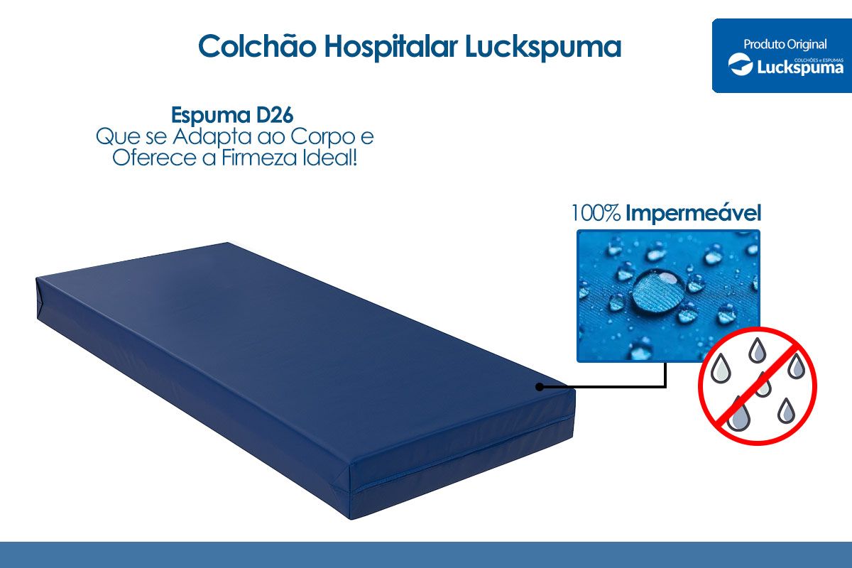 Colchão Hospitalar Luckspuma D26 Impermeável