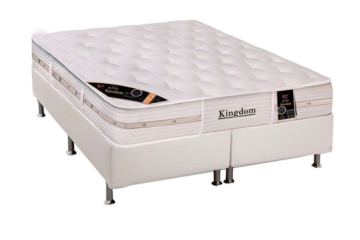 Cama Box CRC +Colchão Molas Kingdom Castor