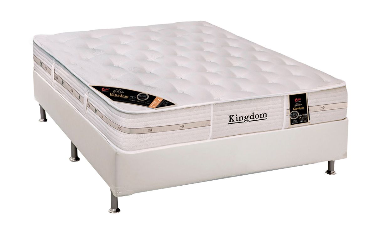 Cama Box CRC +Colchão Molas Kingdom Castor
