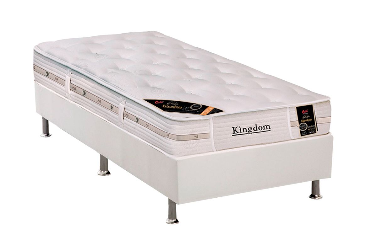 Cama Box CRC +Colchão Molas Kingdom Castor