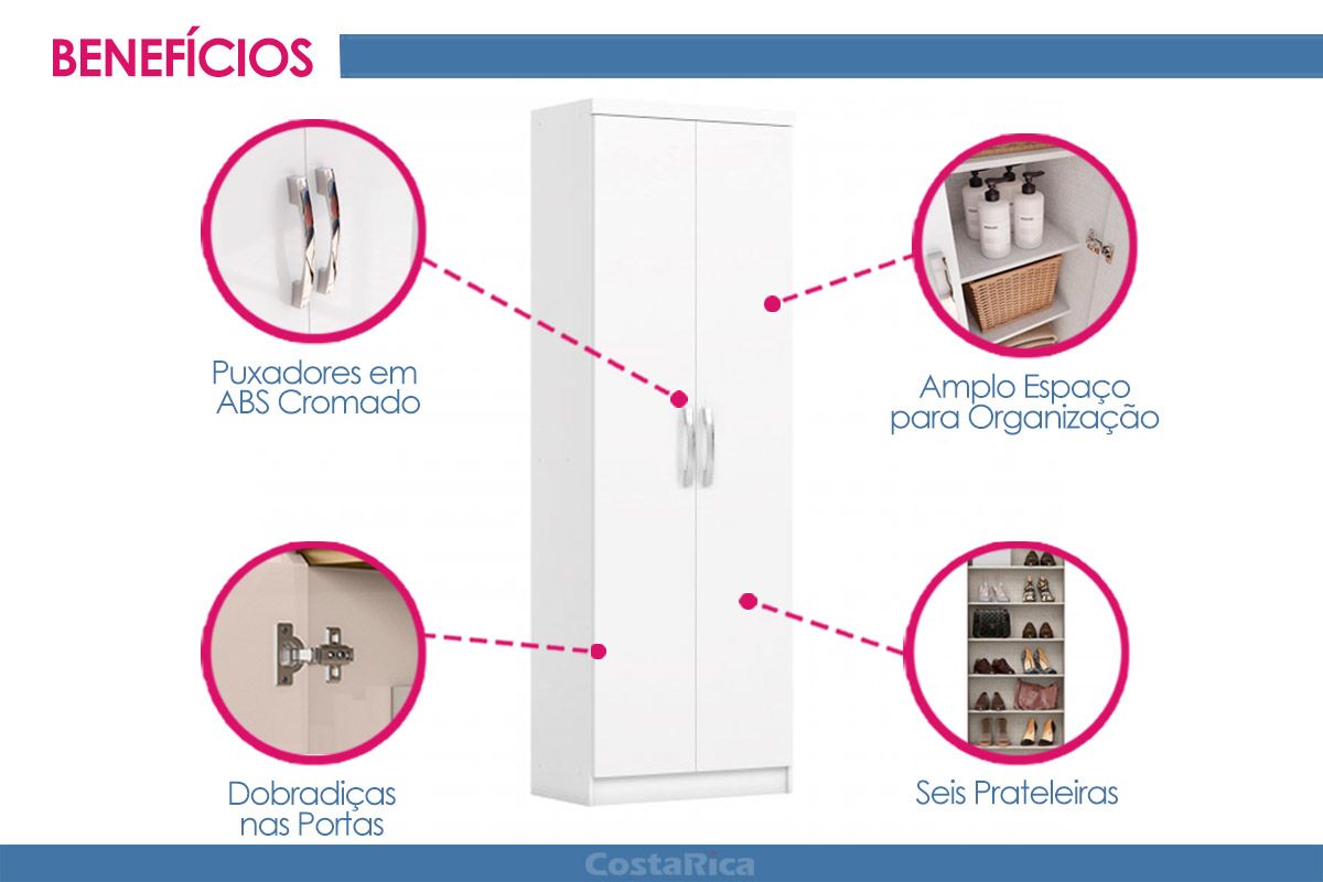 Armário Multiuso Lavanderia Margarida c/2 Portas Henn Armário Multiuso Lavanderia Margarida c/2 Portas Henn