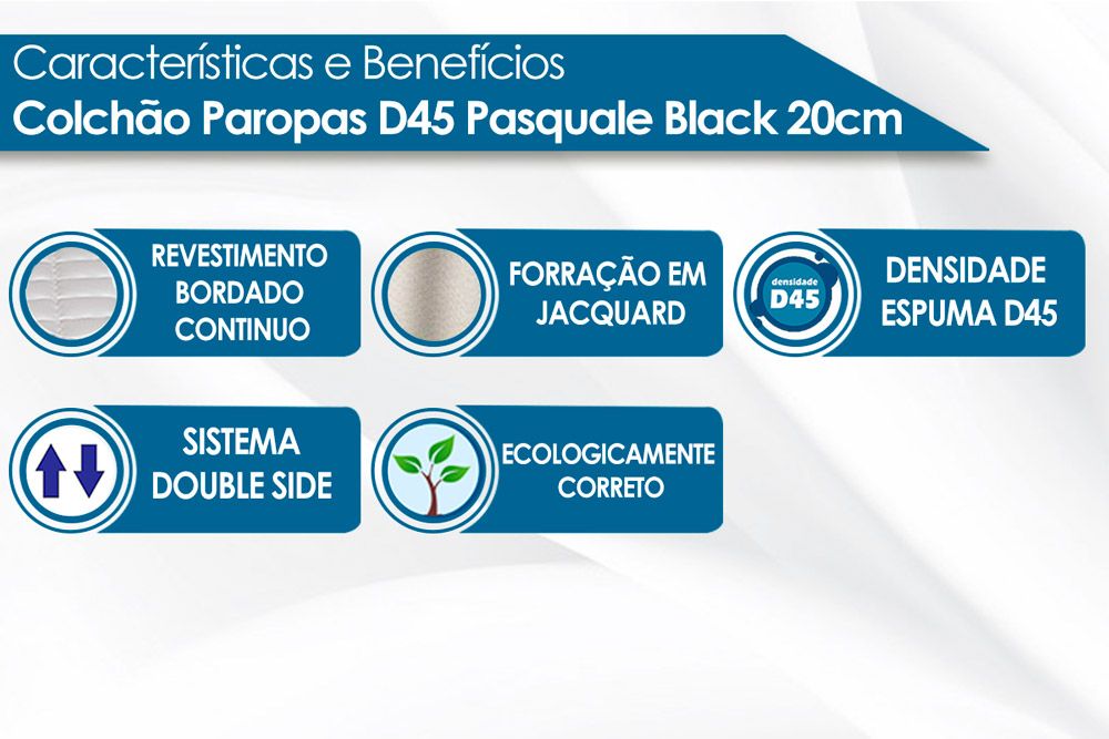 Colchão D45 Paropas Pasquale Black Colchão D45 Paropas Pasquale Black
