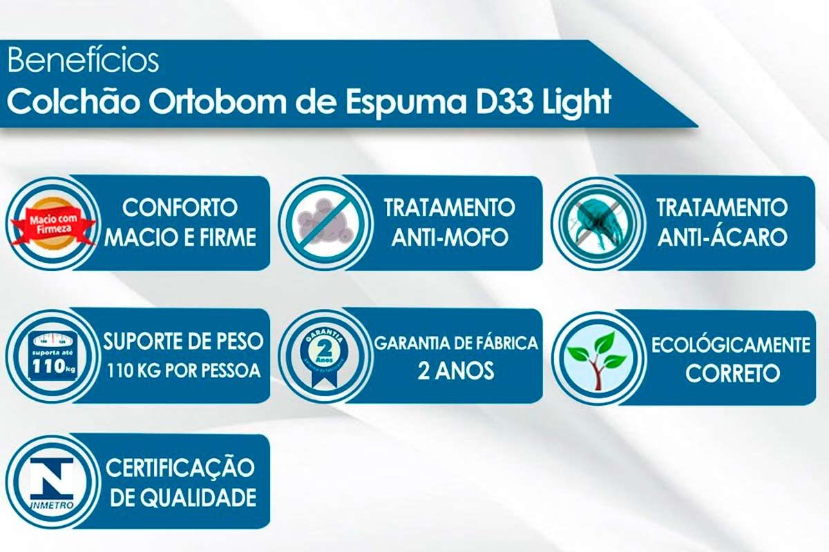 Colchão Solteiro D33 Ortobom + Cama Auxiliar Teen Aquarela