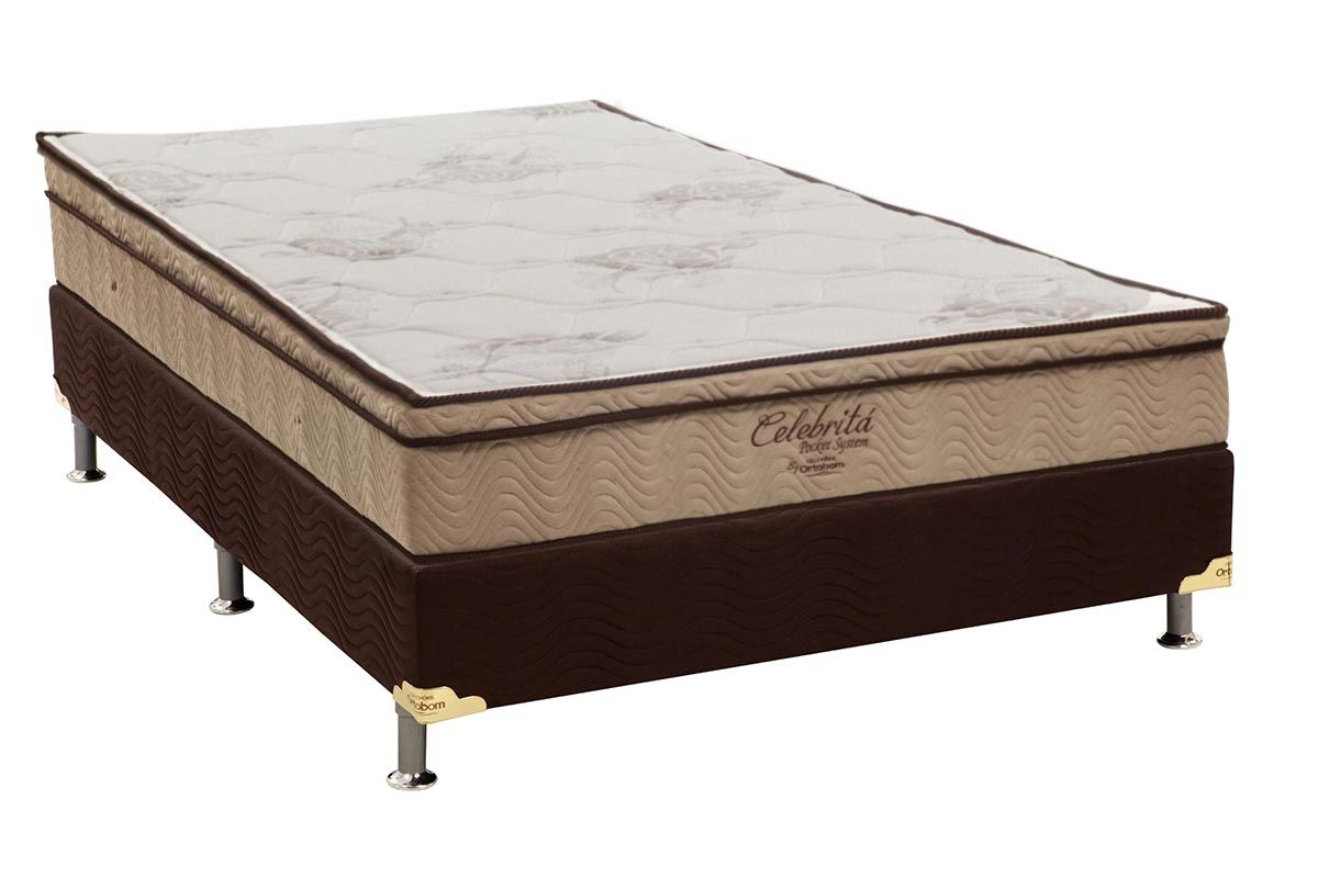 Cama Box CRC +Colchão Molas Celebrita Ortobom