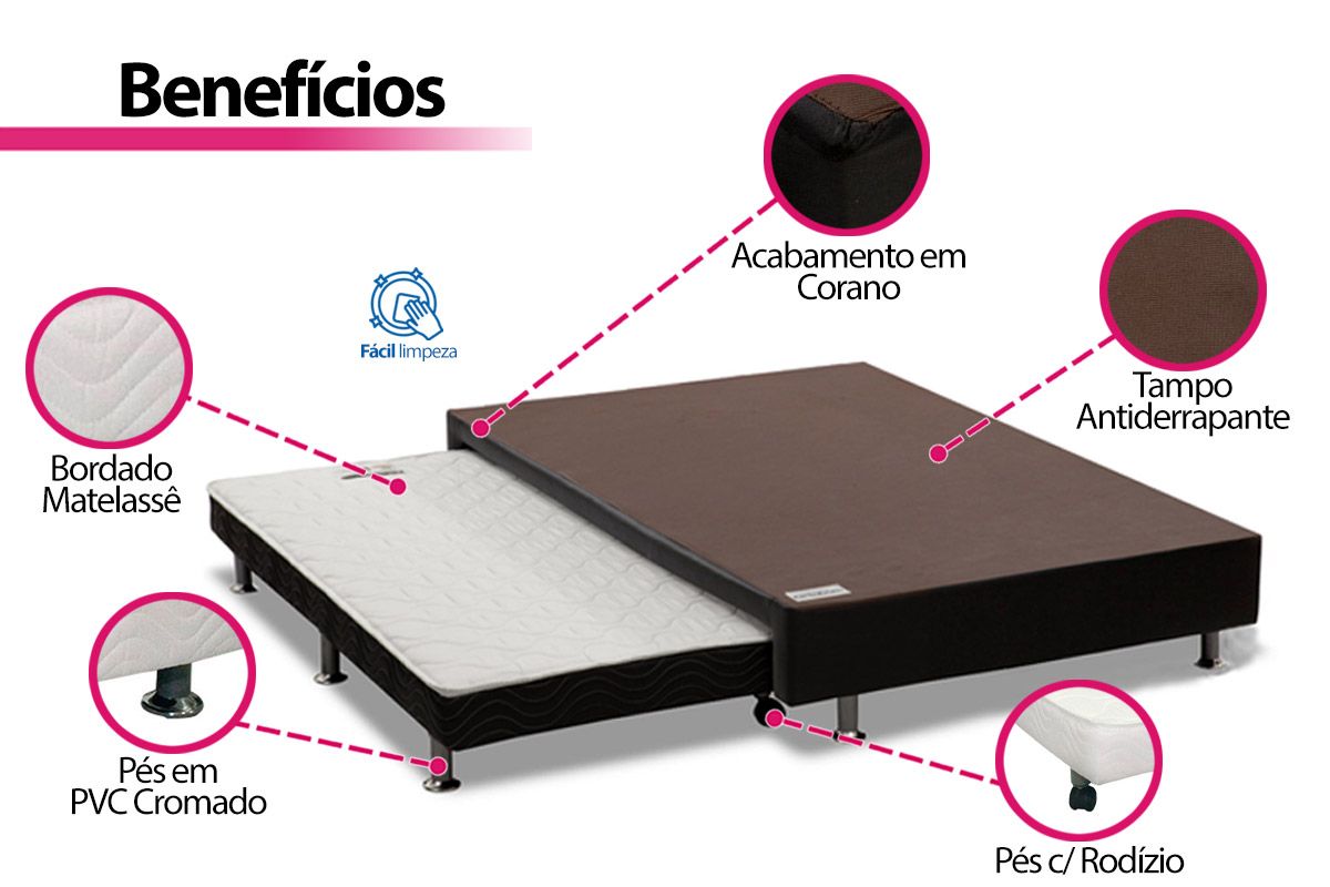 Cama Box c/Auxiliar Ortobom Corano Black