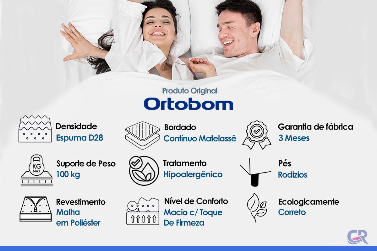 Cama Box Baú c/Auxiliar Ortobom Corano Black