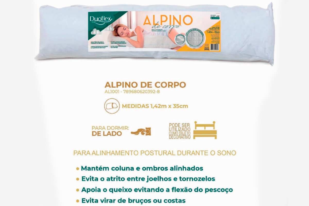 Travesseiro Espuma Alpino de Corpo 200Fios Duoflex Travesseiro Espuma Alpino de Corpo 200Fios Duoflex