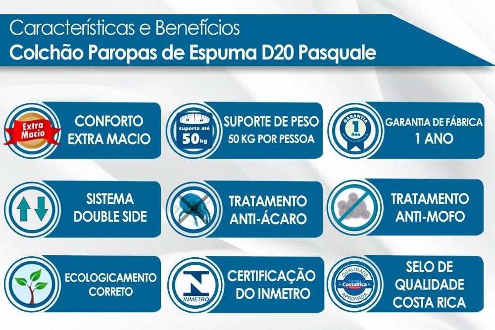 Colchão D20 Paropas Pasquale Black Colchão D20 Paropas Pasquale Black