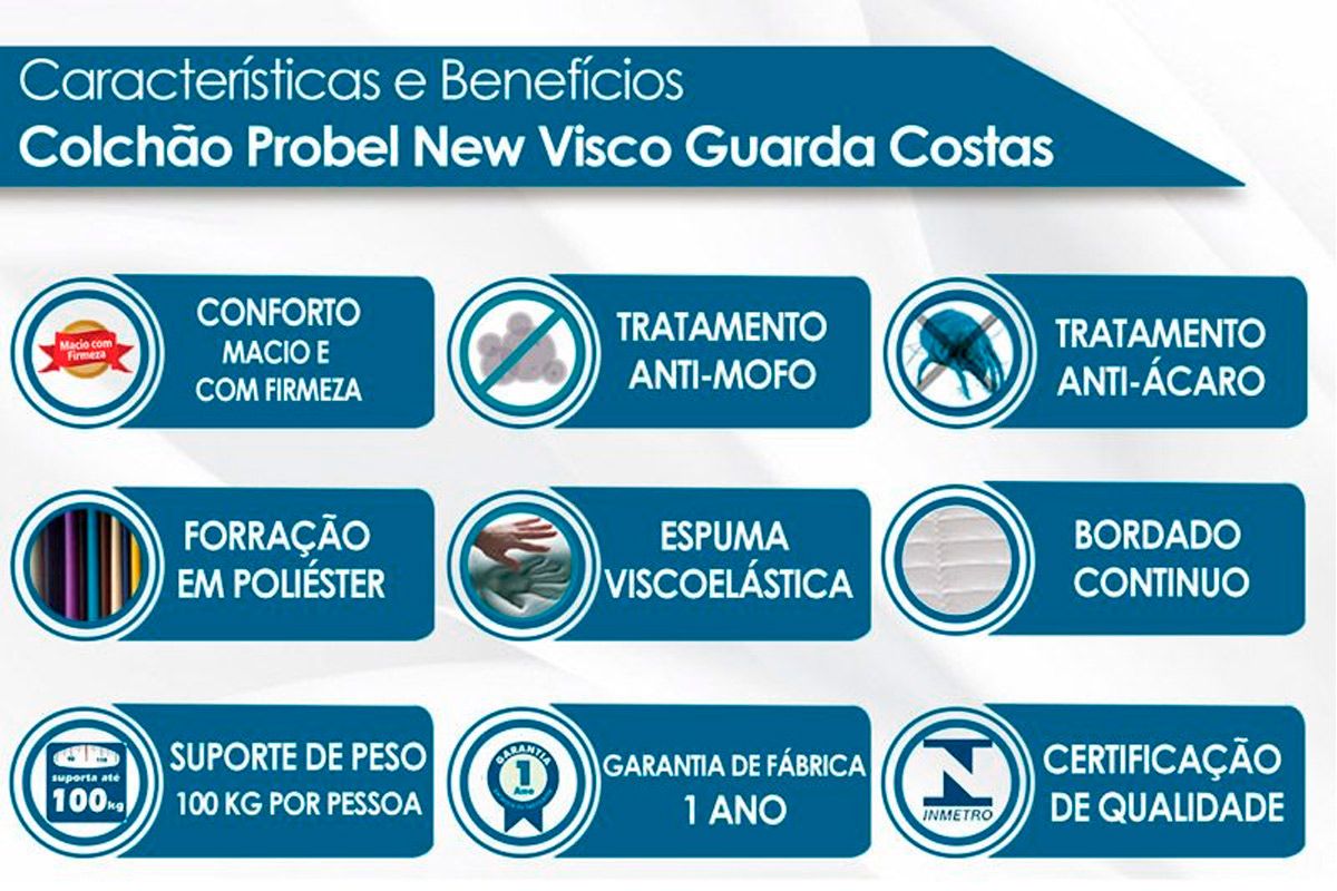 Colchão Espuma Visco Probel New ViscoGel