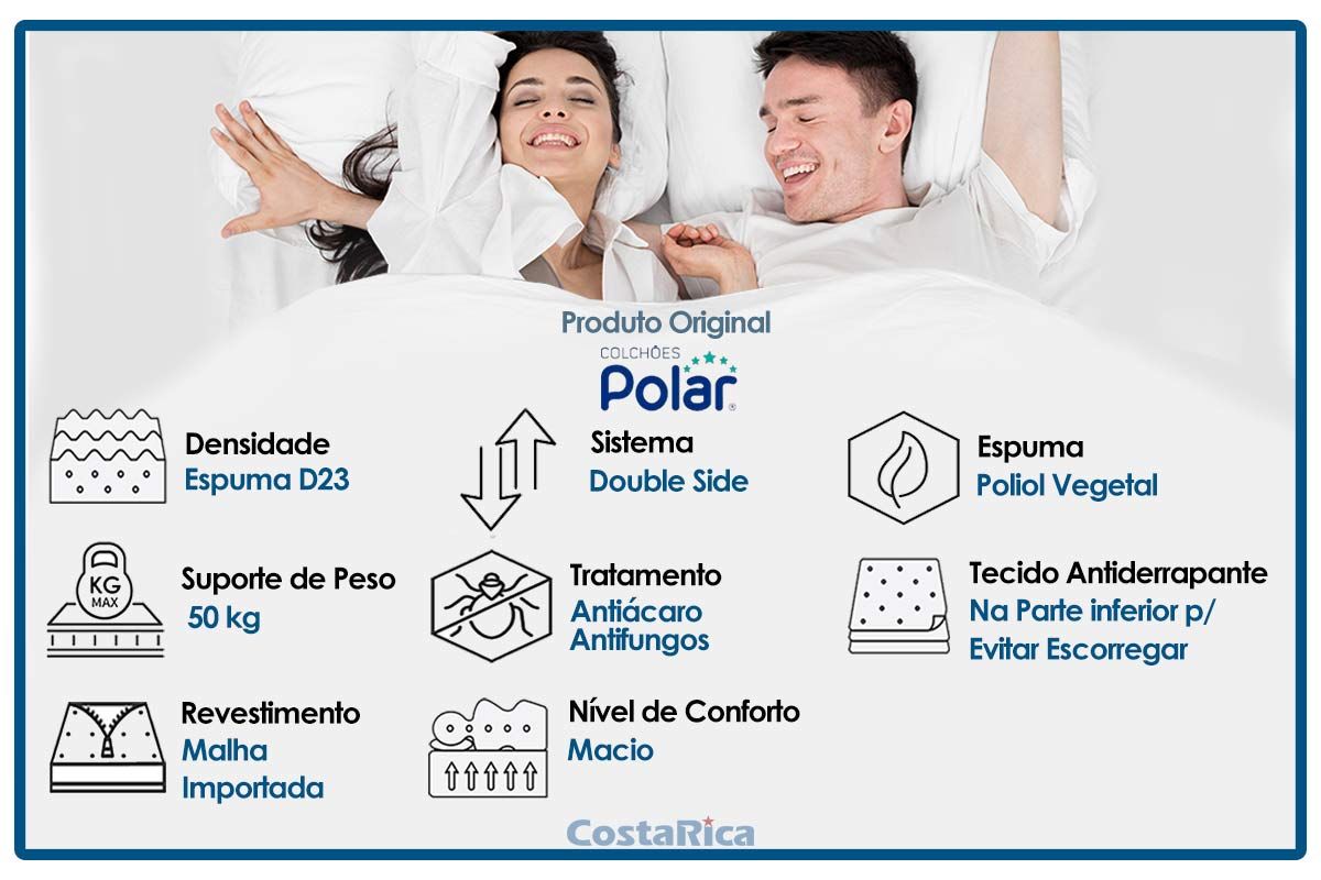 Colchão Hospitalar Polar D23 Cristal Impermeável