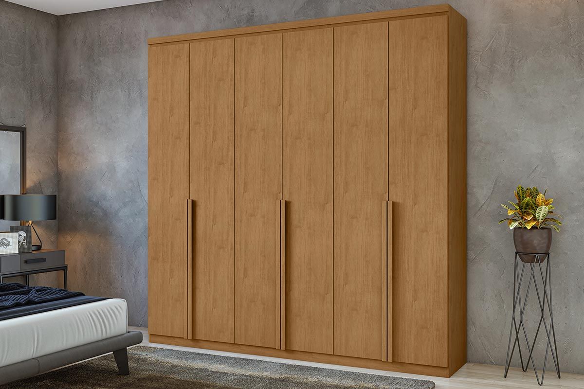 Guarda Roupa Casal 6 Portas e 4 Gavetas Alonzo New LopasAmêndoa Guarda Roupa Casal 6 Portas e 4 Gavetas Alonzo New LopasAmêndoa
