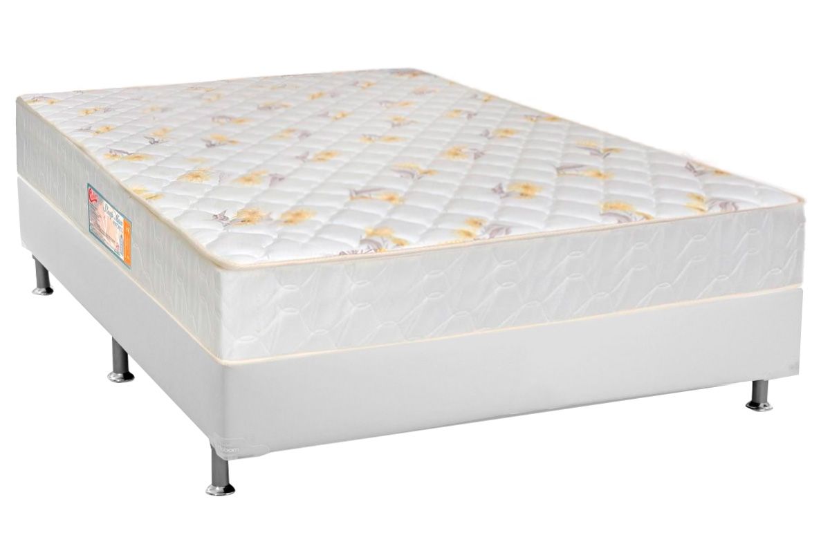Cama Box CRC +Colchão Ortopédico Sleep Firme Castor