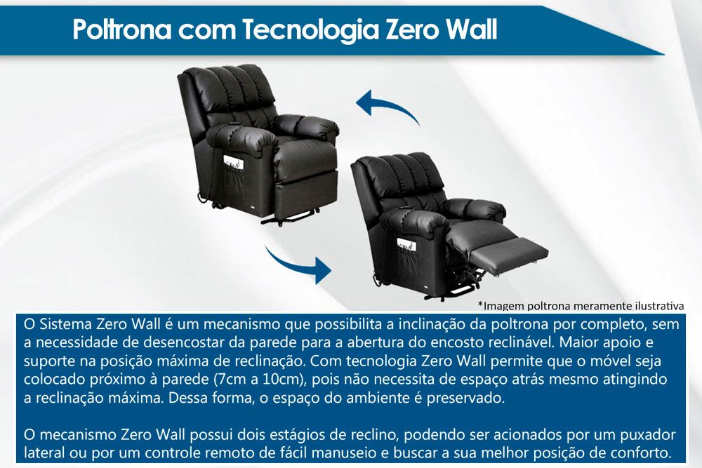 Poltrona Reclinável p/ Sala Reclinável Buenos Aires Zero Wall Probel