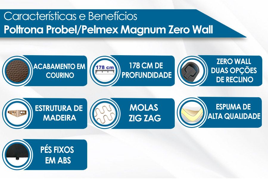 Poltrona Reclinável p/ Sala Reclinável Buenos Aires Zero Wall Probel