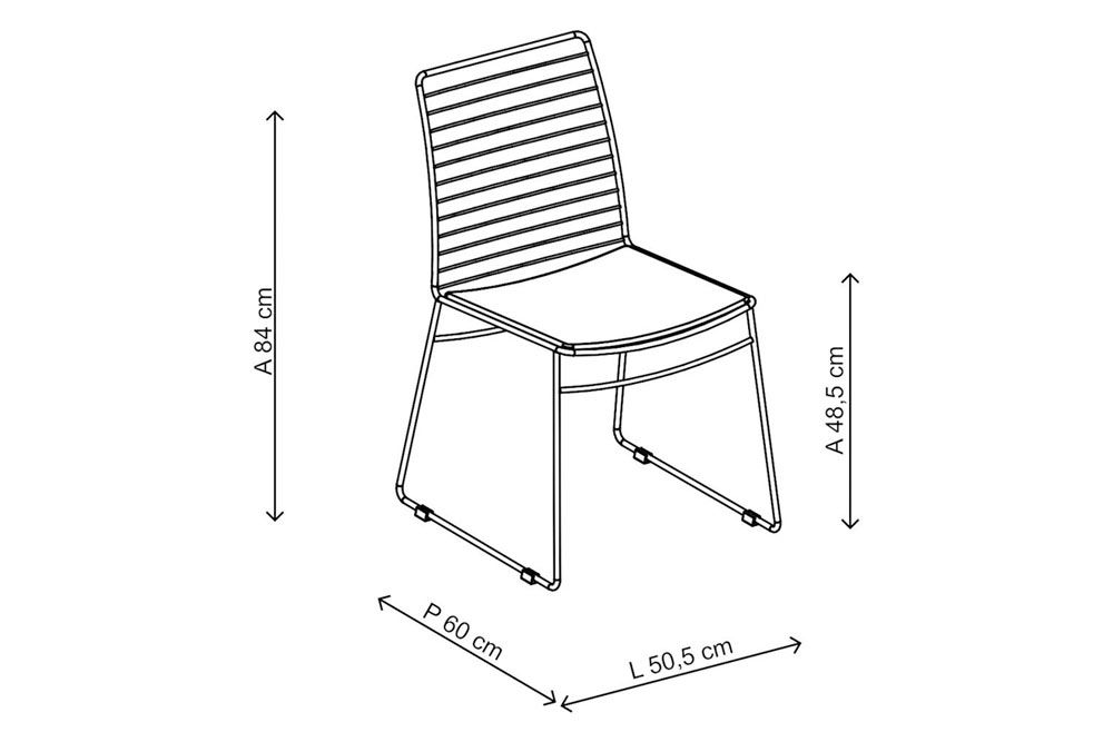 Cadeira Jantar 1712 Aço Kit 2 Uni Carraro Cadeira Jantar 1712 Aço Kit 2 Uni Carraro